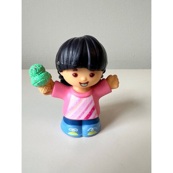 Fisher-Price Ice Cream Truck Girl Black Hair Holding Cone Mattel 2018 - Picture 1 of 3